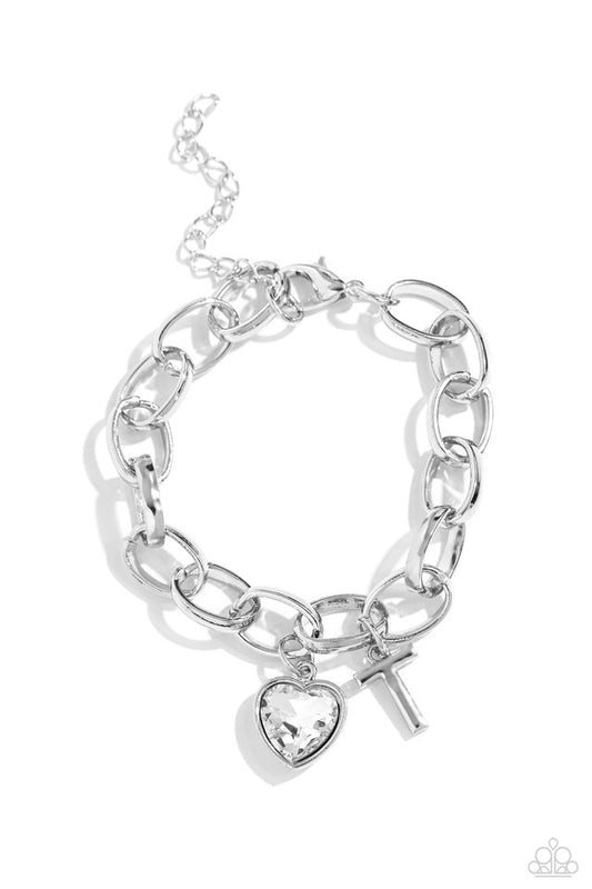 Guess Now Its INITIAL - White - T - Paparazzi Bracelet Image