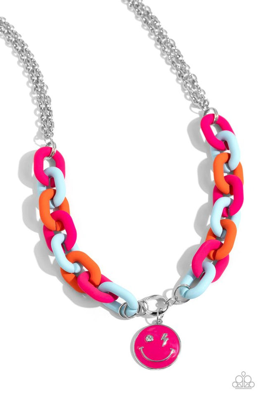 Speed SMILE - Pink - Paparazzi Necklace Image