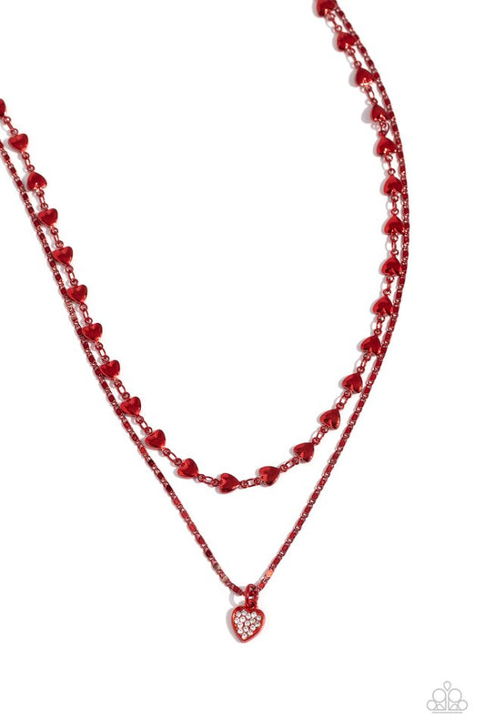 Cupid Combo - Red - Paparazzi Necklace Image