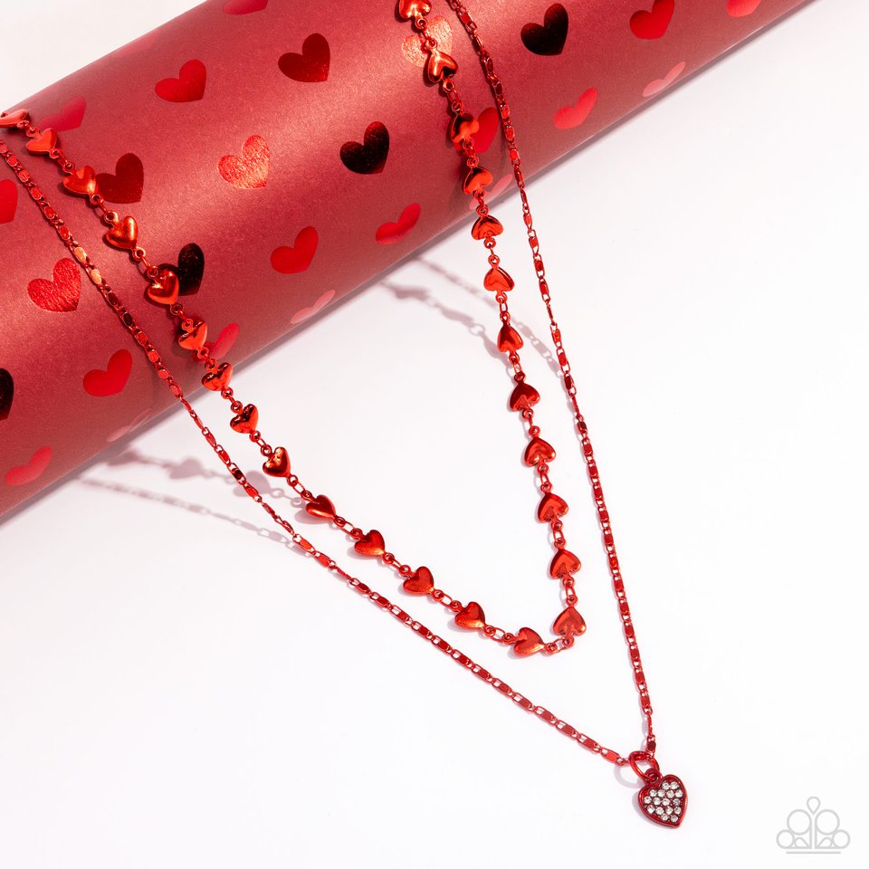 Cupid Combo - Red - Paparazzi Necklace Image