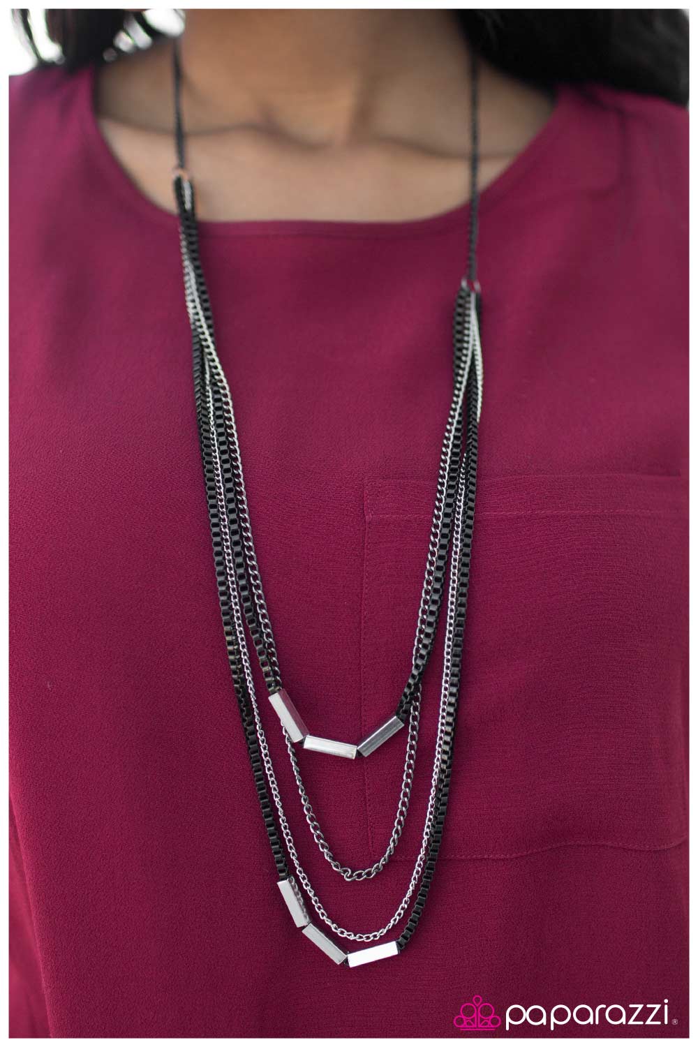 Collar Paparazzi ~ True Grit - Negro