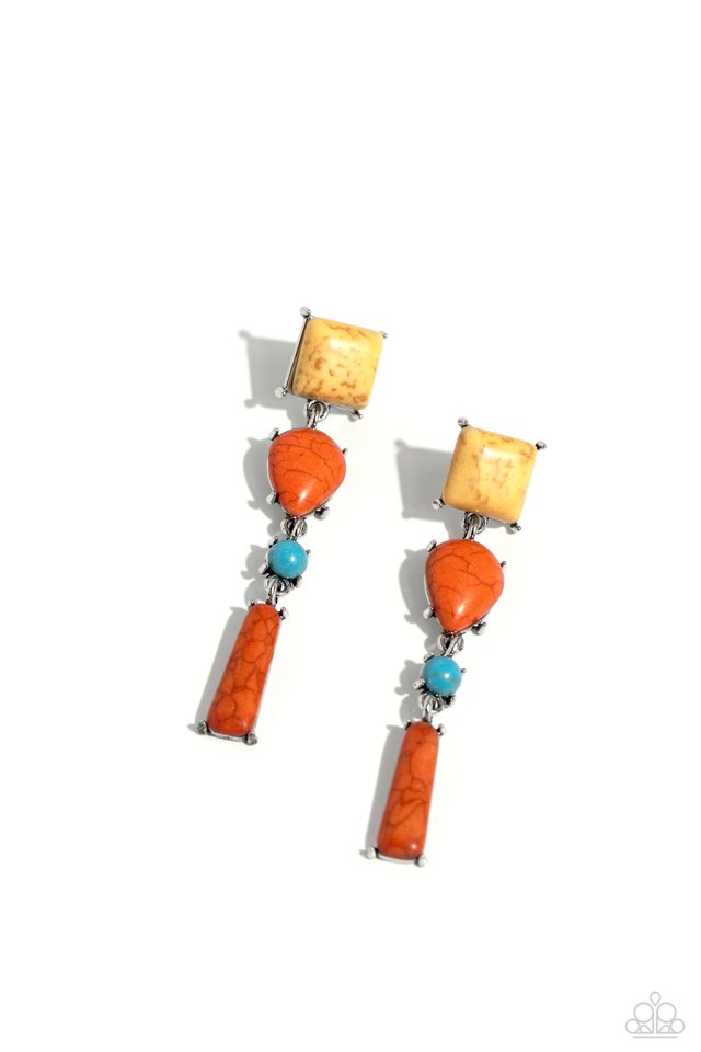 Saharan Sabbatical - Orange - Paparazzi Earring Image