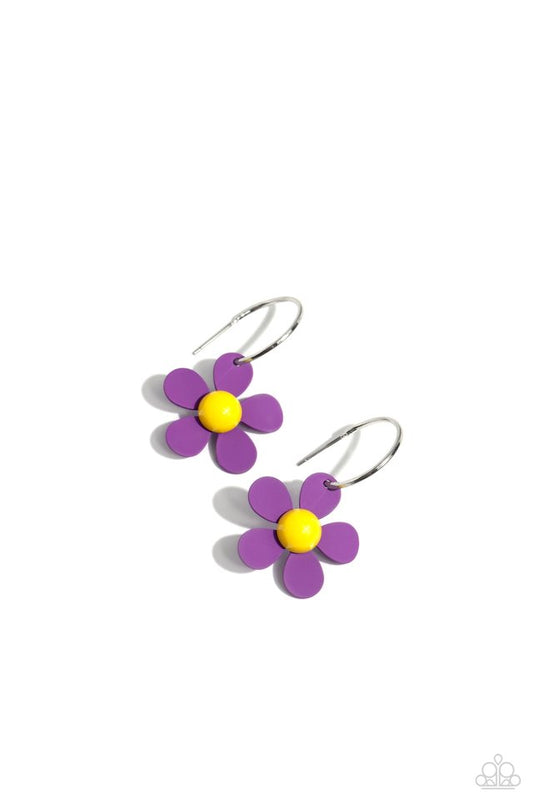 More FLOWER To You! - Purple - Paparazzi Earring Image