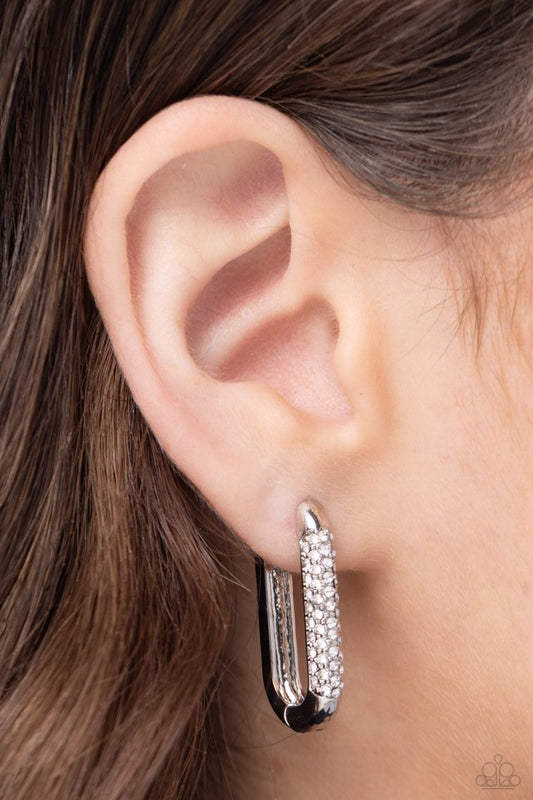 Generating Glitter - White - Paparazzi Earring Image