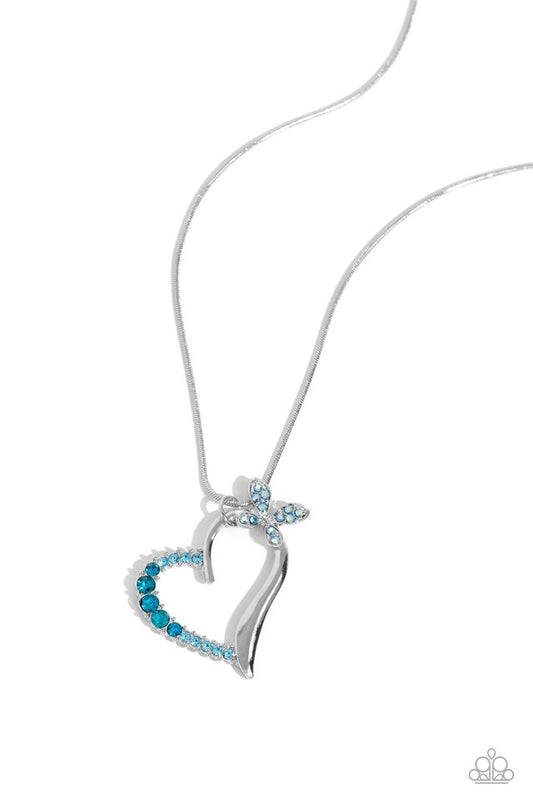 Half-Hearted Haven - Blue - Paparazzi Necklace Image