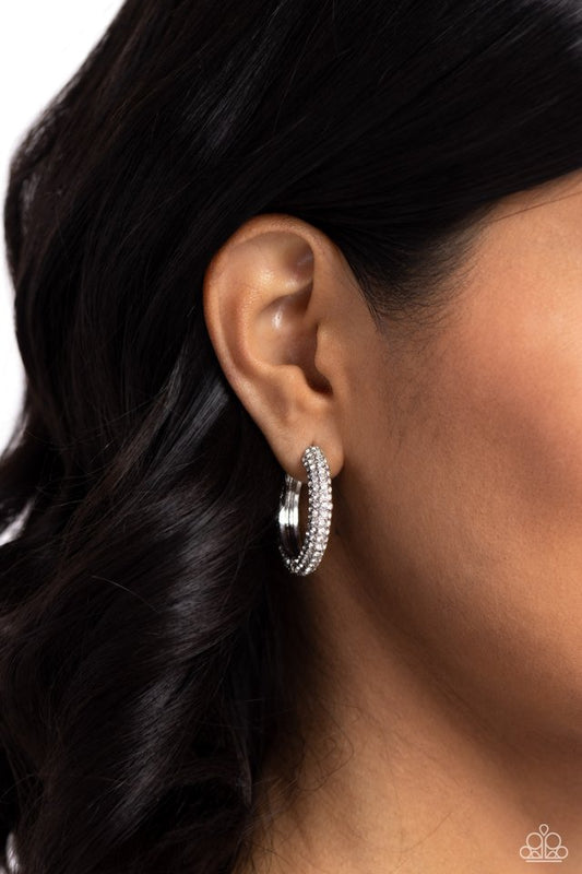 Glowing Praise - White - Paparazzi Earring Image