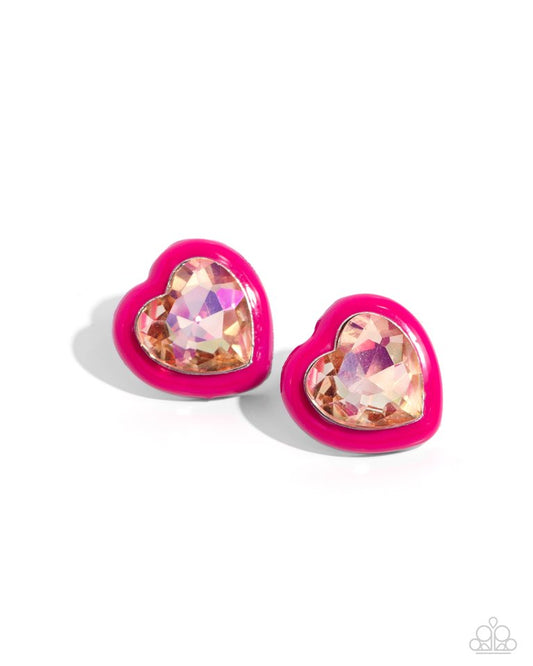 Heartfelt Haute - Pink - Paparazzi Earring Image