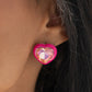 Heartfelt Haute - Pink - Paparazzi Earring Image