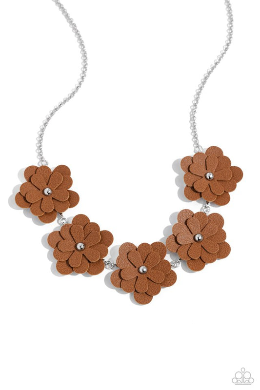 Balance of FLOWER - Brown - Paparazzi Necklace Image