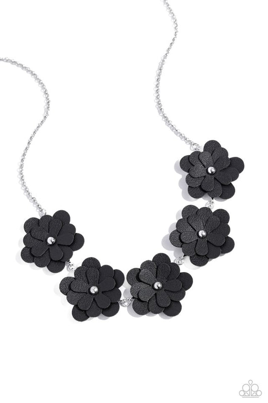 Balance of FLOWER - Black - Paparazzi Necklace Image