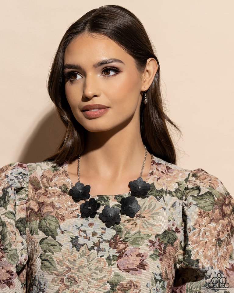 Balance of FLOWER - Black - Paparazzi Necklace Image