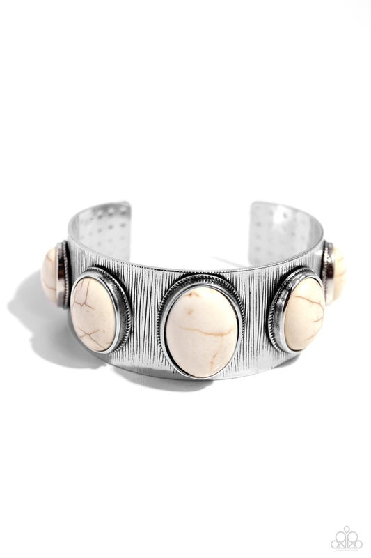 Earthy Echo - White - Paparazzi Bracelet Image