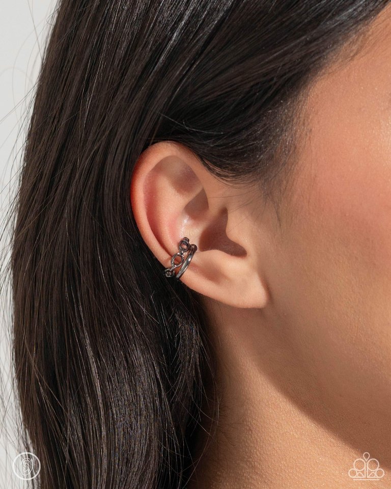 Barbell Beauty - Black - Paparazzi Earring Image