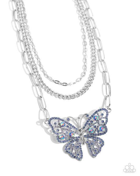 Winged Wonder - Blue - Paparazzi Necklace Image