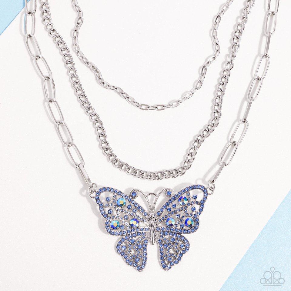 Winged Wonder - Blue - Paparazzi Necklace Image