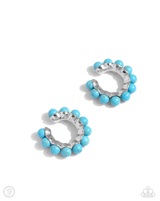 Southwestern Spiral - Blue - Paparazzi Earring Image