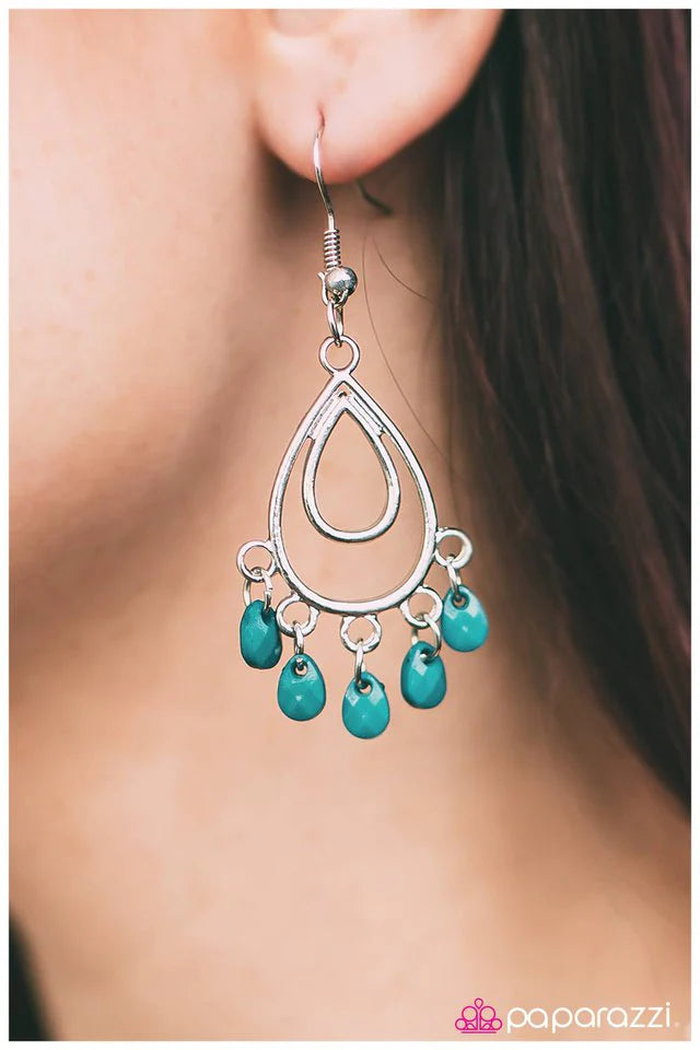 Paparazzi Earring ~ Bahama Mama - Blue