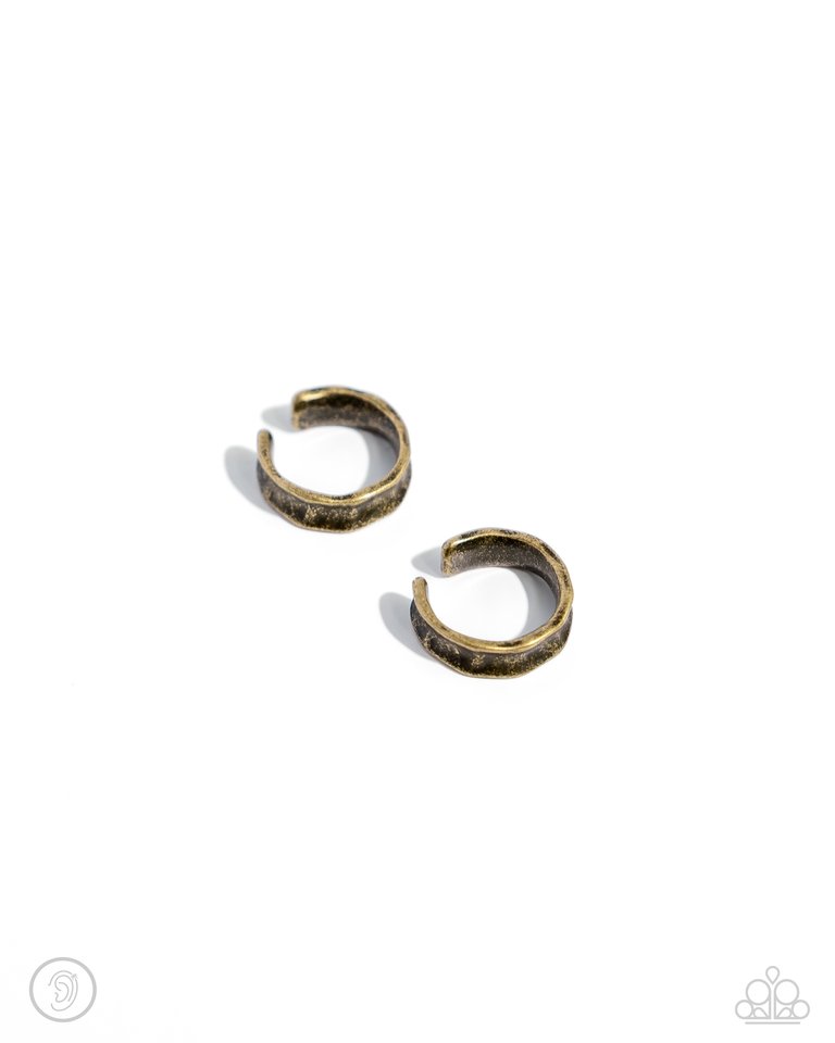 CUFF Call - Brass - Paparazzi Earring Image
