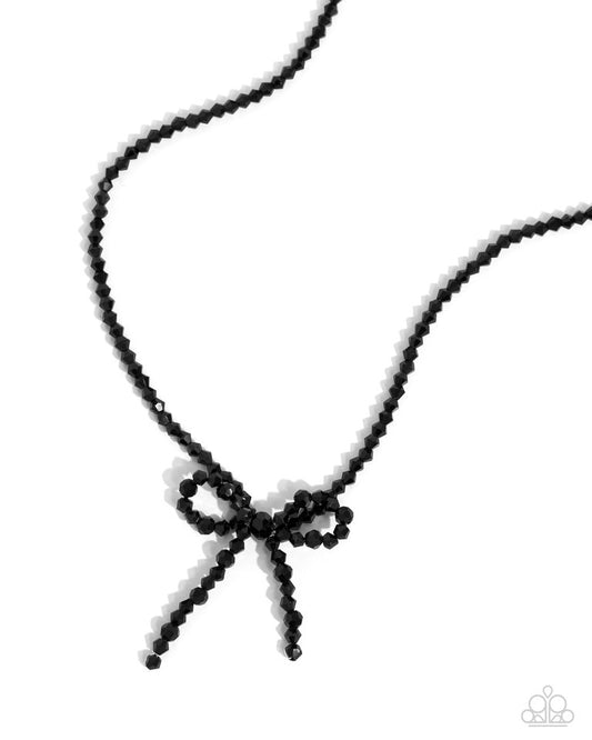 Somebody I Used to BOW - Black - Paparazzi Necklace Image