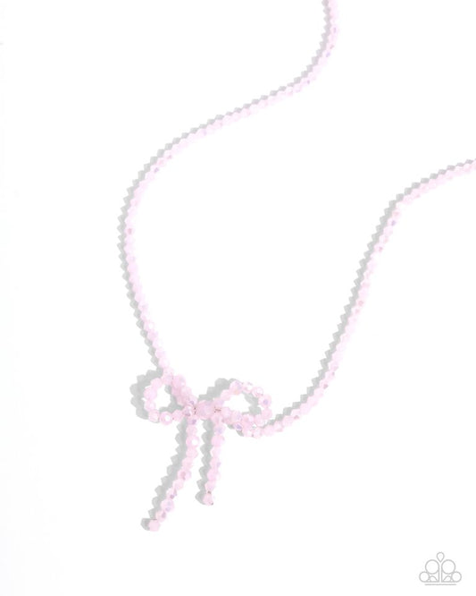 Somebody I Used to BOW - Pink - Paparazzi Necklace Image