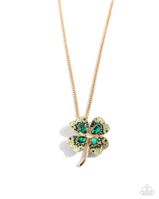 Four Leaf Fashion - Green - Paparazzi Necklace Image
