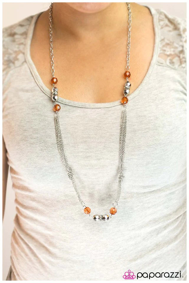 Paparazzi Necklace ~ All Dolled Up - Orange