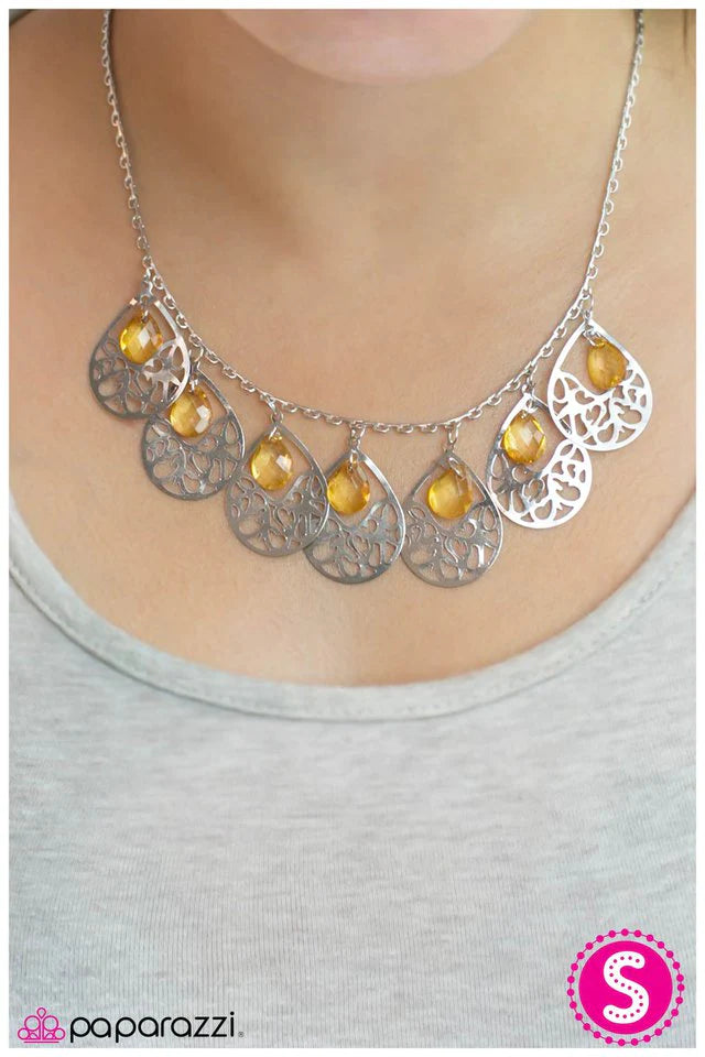 Paparazzi Necklace ~ Happy Tears - Yellow