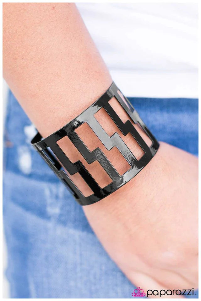 Pulsera Paparazzi ~ El efecto Tetris - Negro