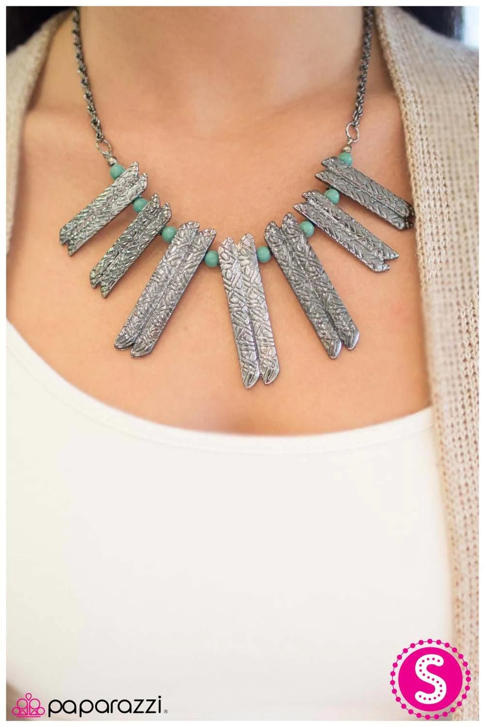 Collar de paparazzi ~ La señora Picapiedra - Azul