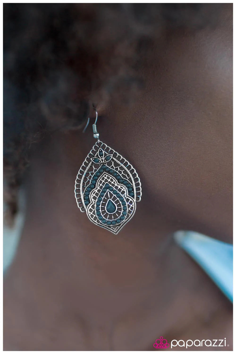 Paparazzi Earring ~ Persian Gardens - Blue