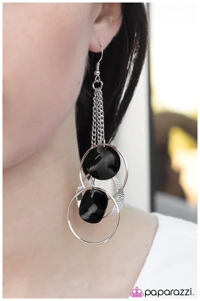 Paparazzi Earring ~ Dreaming Away - Black