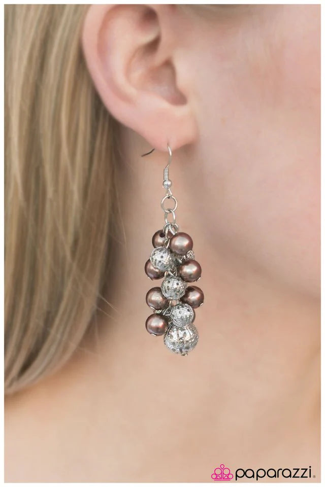 Paparazzi Earring ~ Classiest Of Them All - Brown