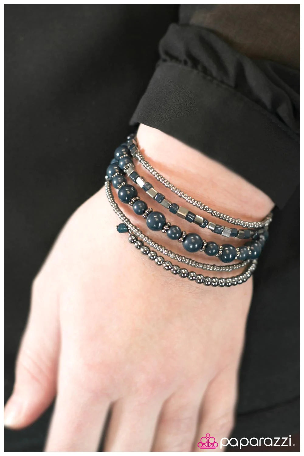 Pulsera Paparazzi ~ WRAP Star - Azul