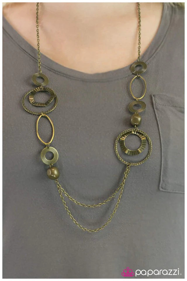 Paparazzi Necklace ~ Cavalier - Brass
