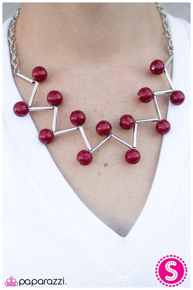 Paparazzi Necklace ~ Connecting The Constellations - Red