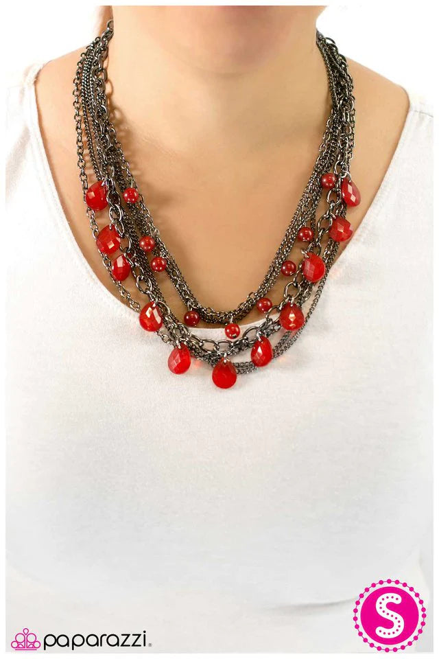 Paparazzi Necklace ~ Cut and Run - Red