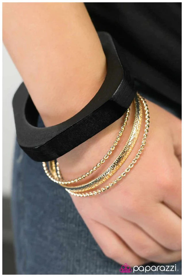 Paparazzi Bracelet ~ Wooded Wonders - Black