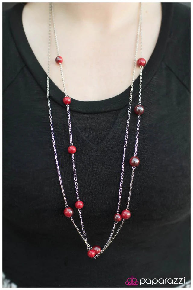 Paparazzi Necklace ~ Take My Breath Away - Red