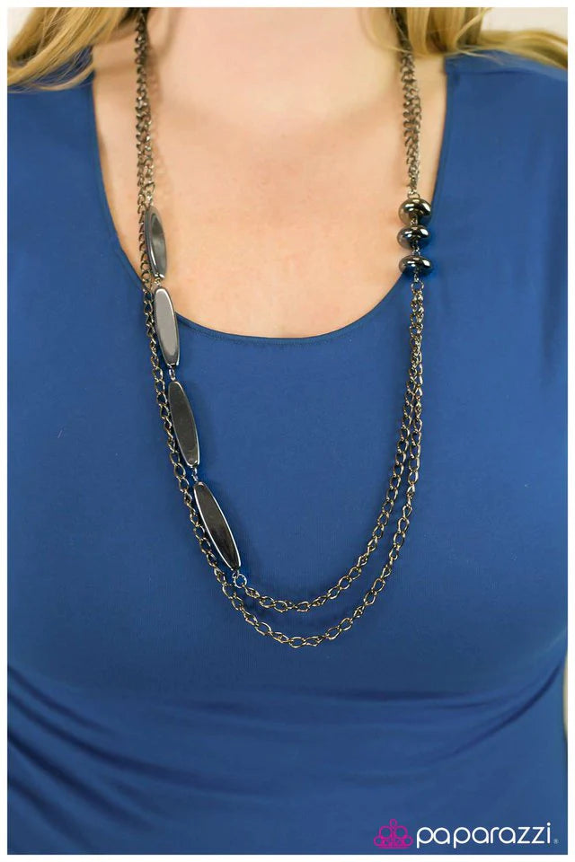 Paparazzi Necklace ~ Happy As The Day Is Long - Black