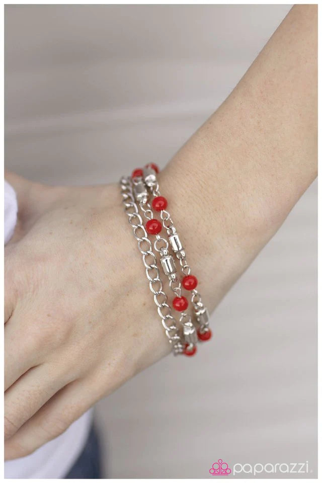 Paparazzi Bracelet ~ Heard It Through The Grapevine - Red