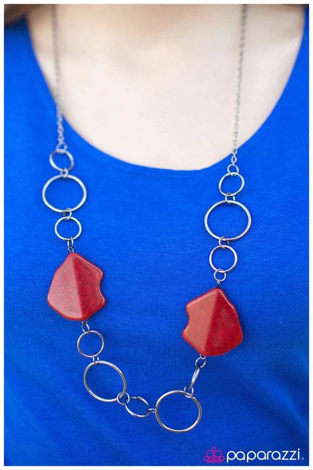 Paparazzi Necklace ~ Aint No Mountain High Enough - Red