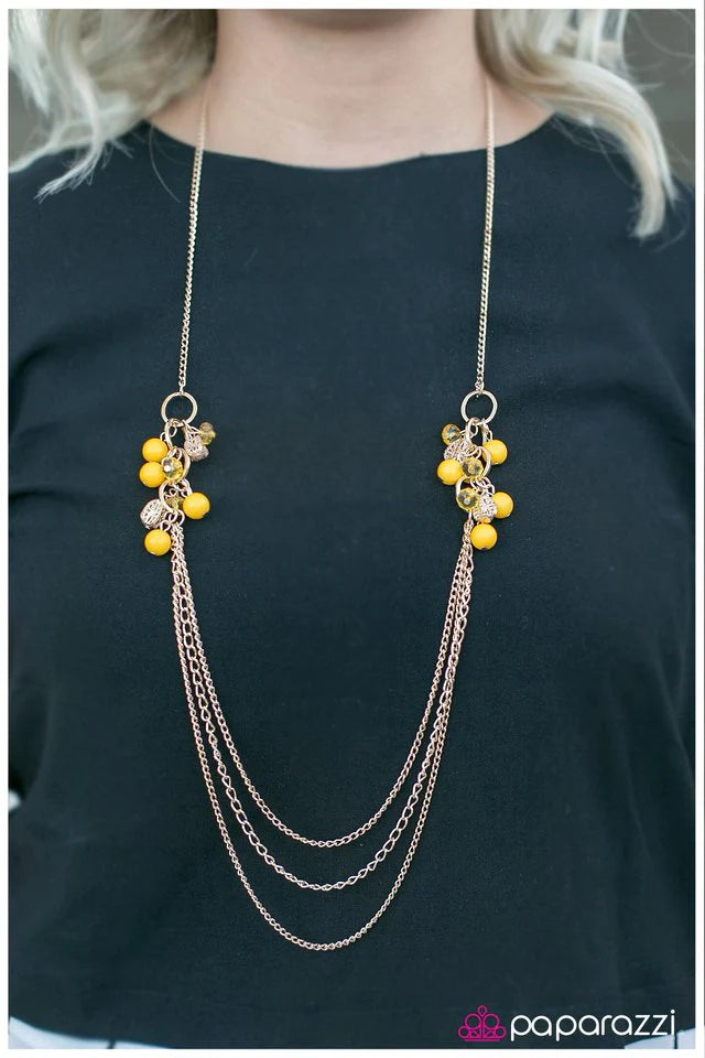 Collar de paparazzi ~ Me levanta el ánimo - Amarillo