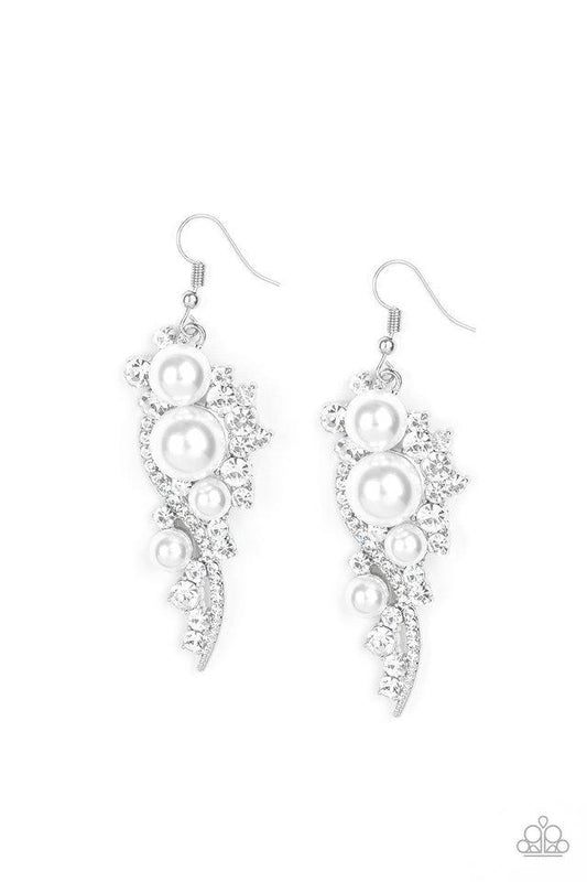 Paparazzi Earring ~ High-End Elegance - White