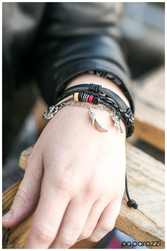 Pulsera Paparazzi ~ Hey, Hot Stuff - Negro