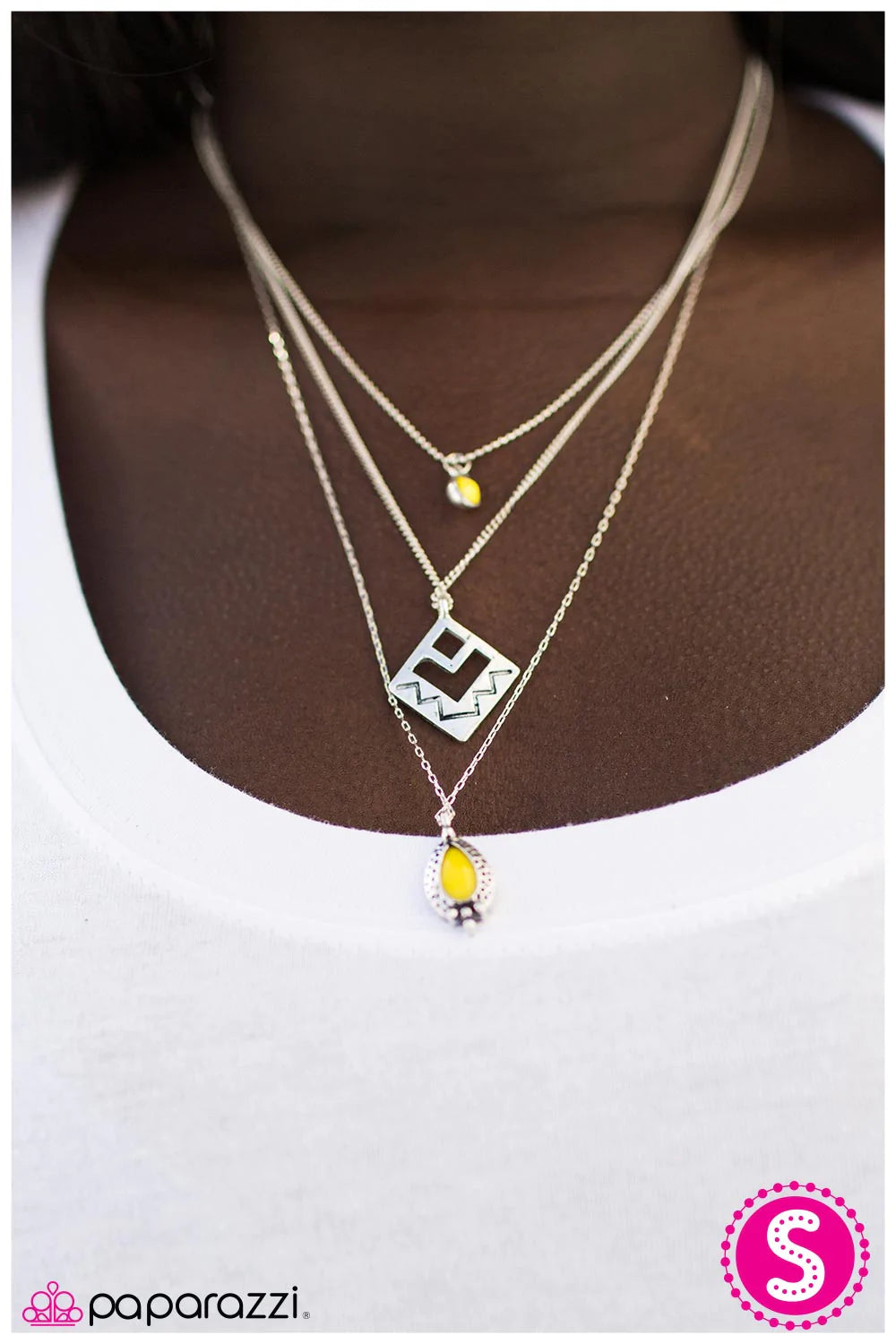 Paparazzi Necklace ~ Run For The Hills - Yellow