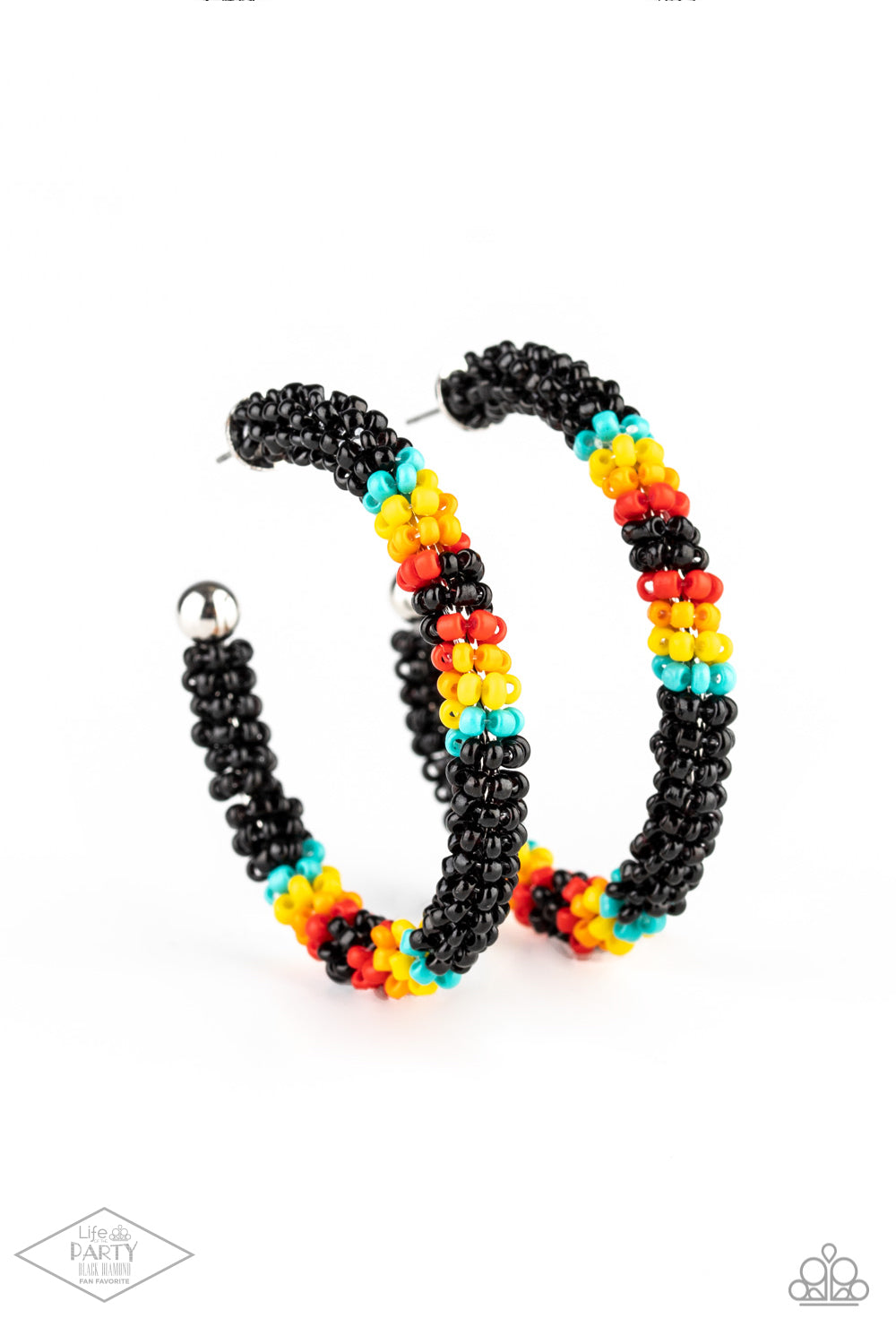 Paparazzi Earrings ~ Bodaciously Beaded - Black