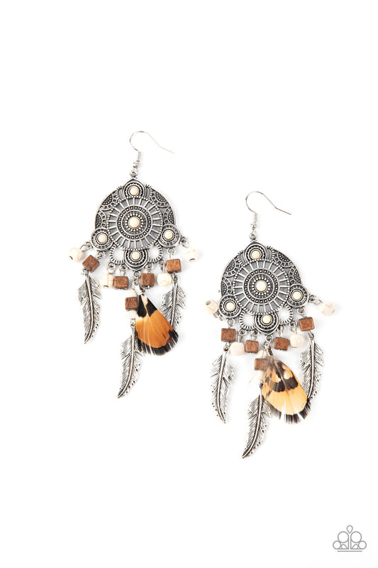Paparazzi Earring ~ Desert Plains - White