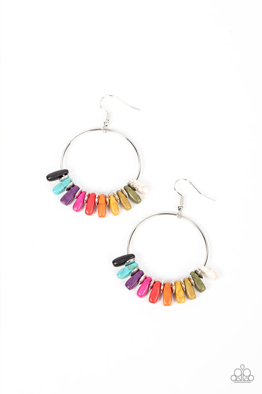 Paparazzi Earring ~ Earthy Ensemble - Rainbow Multi