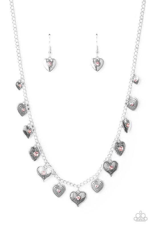 Paparazzi Necklace ~ Lovely Lockets - Pink