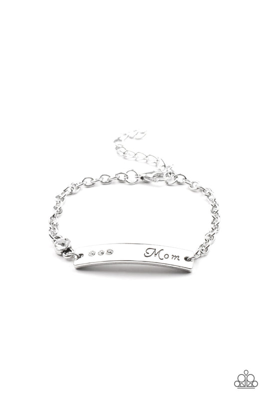 Paparazzi Bracelet ~ Mom Always Knows - White